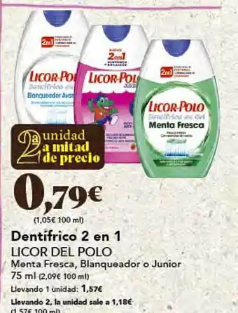 Gadis Dentifrico 2 en 1 licor de polo oferta