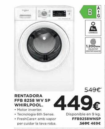 Hipercor Rentadora ffb 8258 wv sp whirlpool oferta