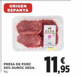 Hipercor Presa de porc 50% duroc seda oferta