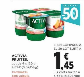 Hipercor 2a unitat -50% activia fruites oferta
