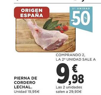 Supercor Pierna de cordero lechal oferta