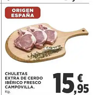 Supercor Chuletas extra de cerdo ibérico fresco campovilla oferta