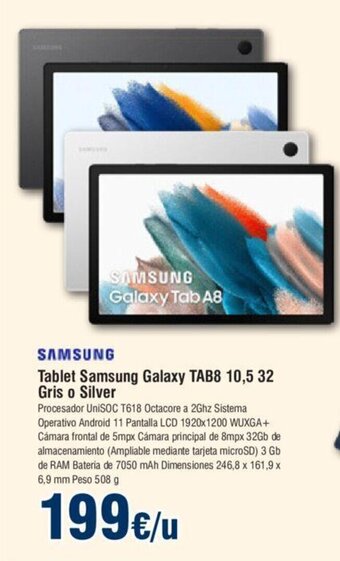 FROIZ Tablet Samsung Galaxy Tab8 10.5 32 Gris o Silver oferta