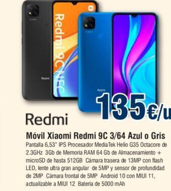 FROIZ Móvil Xiaomi Redmi 9C 3/64 Azul o Gris oferta