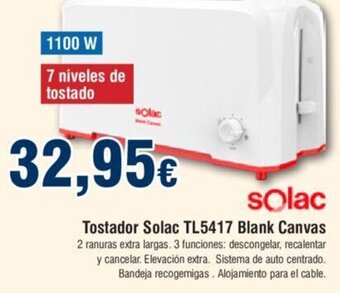 FROIZ Tostador Solac TL5417 Blank Canvas oferta