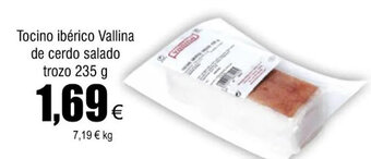 FROIZ Tocino Ibérico Vallina De Cerdo Salado Trozo 235 g. oferta