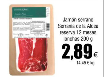 FROIZ Jamón Serrano Serrañia De La Aldea Reserva 12 Meses Lonchas 200 g. oferta