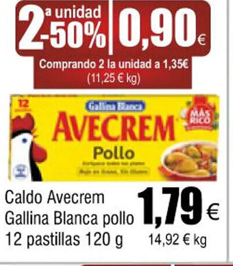 FROIZ Caldo Avecrem Gallina Blanca Pollo 12 Pastillas 120 g. oferta