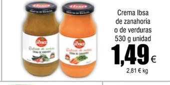 FROIZ Crema Ibsa De Zanahoria o de Verduras 530 g unidad oferta