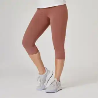 Decathlon Leggings mallas fitness corsario algodón mujer domyos violeta oferta