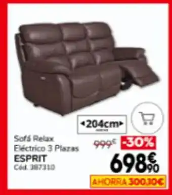 Conforama Sofá Relax Eléctrico 3 Plazas oferta