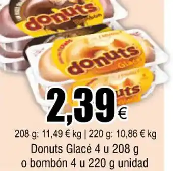 FROIZ Donuts glacé 4 u 208 g o bombón 4 u 220 g unidad oferta