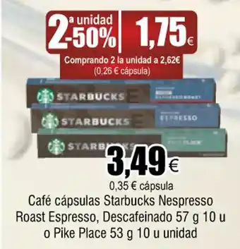 FROIZ Café cápsulas starbucks nespresso roast espresso oferta