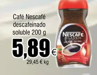 FROIZ Cafá nescafé descafeinado soluble 200 g oferta