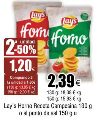 FROIZ Lay's horno receta campesina 130 g al punto de sal 150 g u oferta