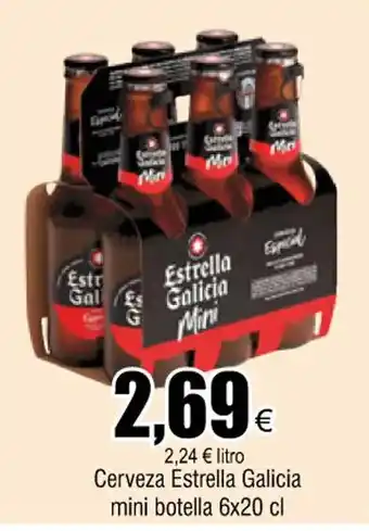 FROIZ Cerveza estrella galicia mini botela 6x20 cl oferta