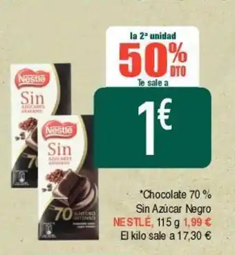 Masymas Chocolate 70% sin azúcar negro NESTLE oferta