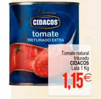 Plenus Supermercados Tomate Natural Triturado Cidacos Lata 1kg oferta