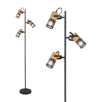 Lúzete Lámpara de pie 3 luces metal negro e14 miller oferta