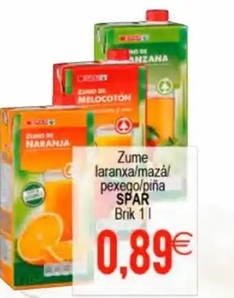Plenus Supermercados Zume Laranxa/Mazá/ Pexego/Piña Spar oferta