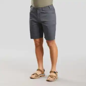 Decathlon Pantalón corto de montaña y trekking hombre quechua nh100 fresh gris oferta