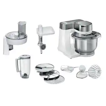 MediaMarkt Robot de cocina - bosch mums2ew30, 700 w, bol 3.8 l, acero inoxidable, 4 potencias, blanco oferta