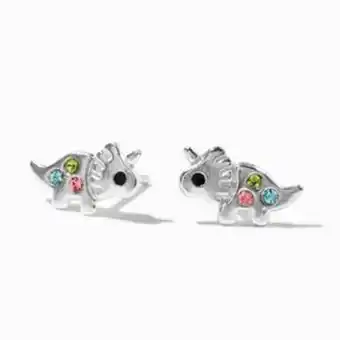 Claire's Sterling silver embellished stegosaurus dinosaur stud earrings oferta