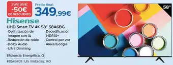 Costco UHD Smart TV 4K 58" 58A6BG oferta