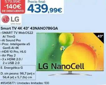 Costco smart TV 4K 43" 43NANO78QA oferta
