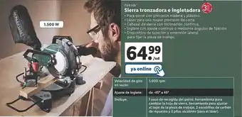 Lidl Parkside sierra tronzadora e ingletadora oferta