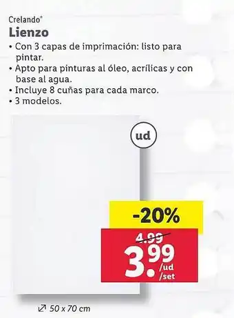 Lidl Crelando lienzo oferta