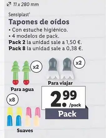 Lidl Sensiplast tapones de oídos oferta
