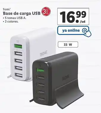 Lidl Tronic base de carga usb oferta