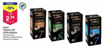 ALDI Cápsulas de café markus oferta