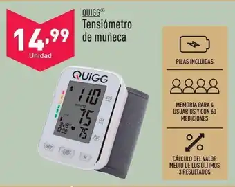 ALDI Tensiómetro de muñeca quigg oferta