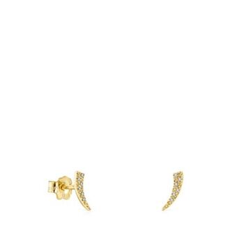 Tous Pendientes mini cuerno de oro y diamantes tous good vibes oferta