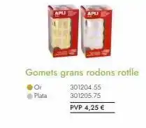 Abacus Apli apli gomets grans rodons rotlle or plata 301204.55 301205.75 pvp 4,25 € oferta
