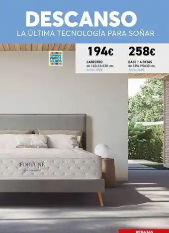 Merkamueble Descanso la última tecnología para soñar fortune alapernier disponible varios colores 194€ cabecero de 145x12x120 cm. oferta