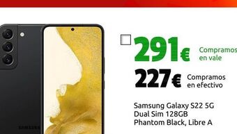 CeX Samsung galaxy s22 5g dual sim 128gb phantom black, libre a oferta