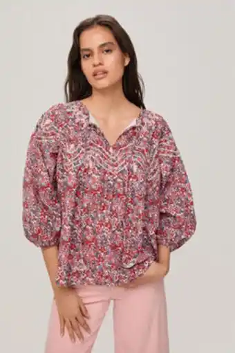 Bluson estampado con bordados a contraste