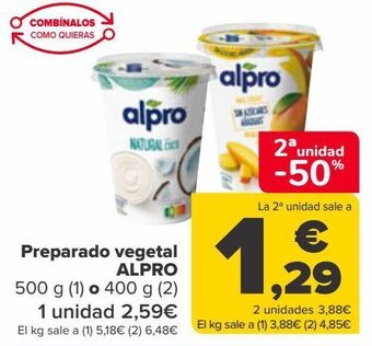 Carrefour Preparado vegetal alpro oferta