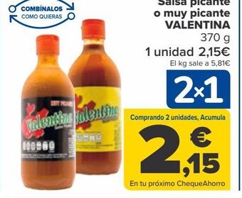 Carrefour Salsa picante o muy picante valentina oferta