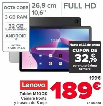 Carrefour Lenovo tablet m10 2k oferta