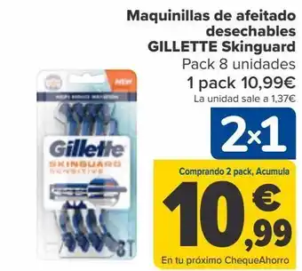 Carrefour Maquinillas de afeitado desechables gillette skinguard oferta