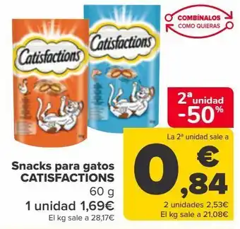 Carrefour Snacks para gatos catisfactions oferta