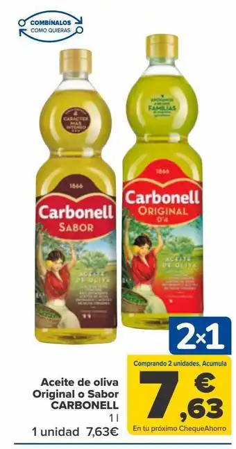 Carrefour Aceite de oliva original o sabor carbonell oferta