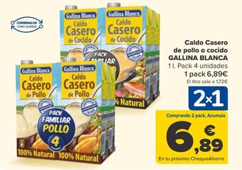 Carrefour Caldo casero de pollo o cocido gallina blanca oferta