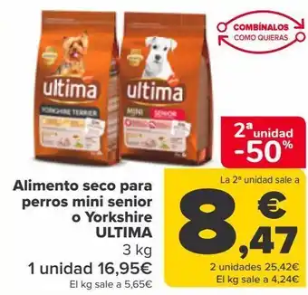 Carrefour Alimento seco para perro mini senior o yorkshire ultima oferta