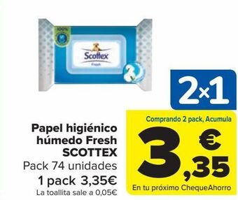Carrefour Market Papel higiénico húmedo fresh scottex oferta