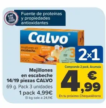 Carrefour Mejillones en escabeche 14/19 piezas calvo oferta